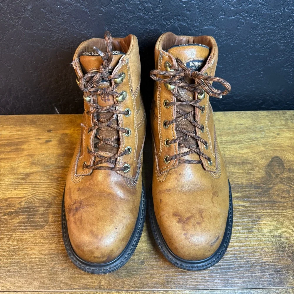 Wolverine MultiShox 04430 Brown Leather Work Boots Mens Size 9.5 M